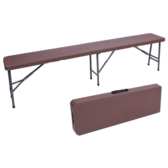 Catering set Ratan smeđi stol 180 cm + 2 klupe