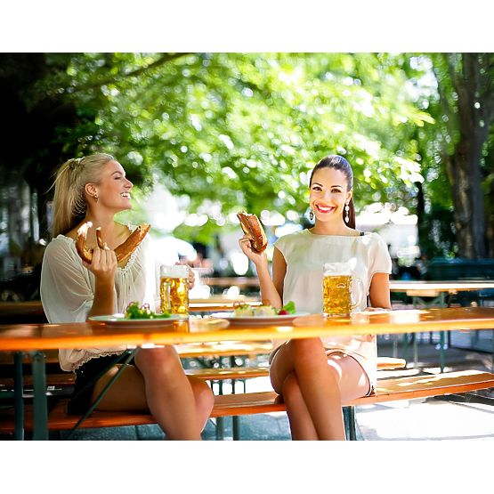 Čelično-drveni set LAGER: stol + 2 klupe 220 cm