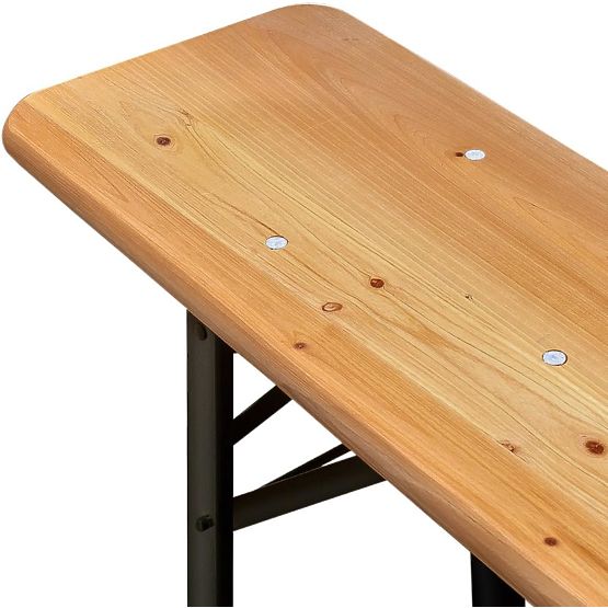 Čelično-drveni set LAGER: stol + 2 klupe 220 cm