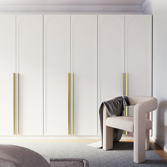 Četverokrilni ormar Neroli, lučni umetak, bijeli