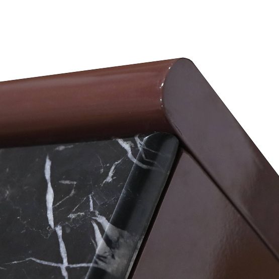 Četverovratna komoda Loren, bordo/smeđa, mramor, sjajna