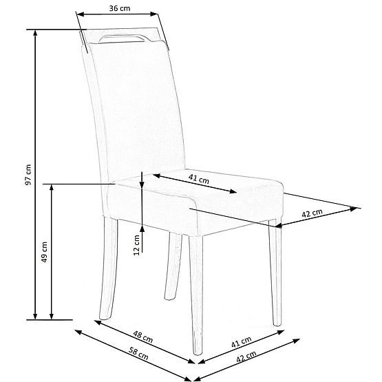 CLARION 2 stolice crna / presvlaka: MONOLITH 09 (tamno smeđa) (1p=2kom)