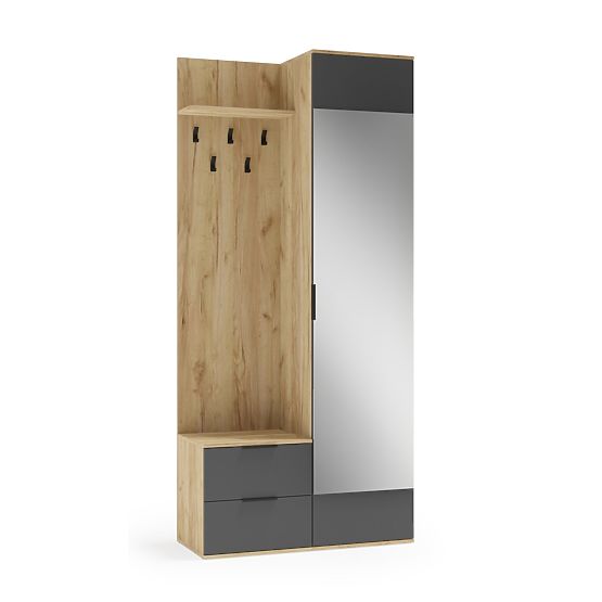 CORAL predsoblje zlatni hrast / antracit (3p=1ks)