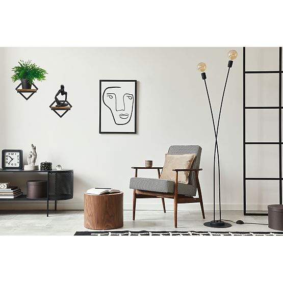 Crni metalni zidni cvjetnjak Doron Rustic loft