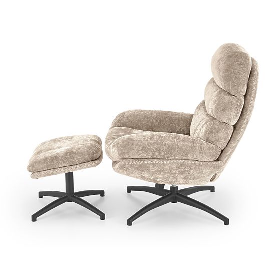 DARIO relax stolica s osloncem za noge i funkcijom ljuljanja, bež (1p=1ks)