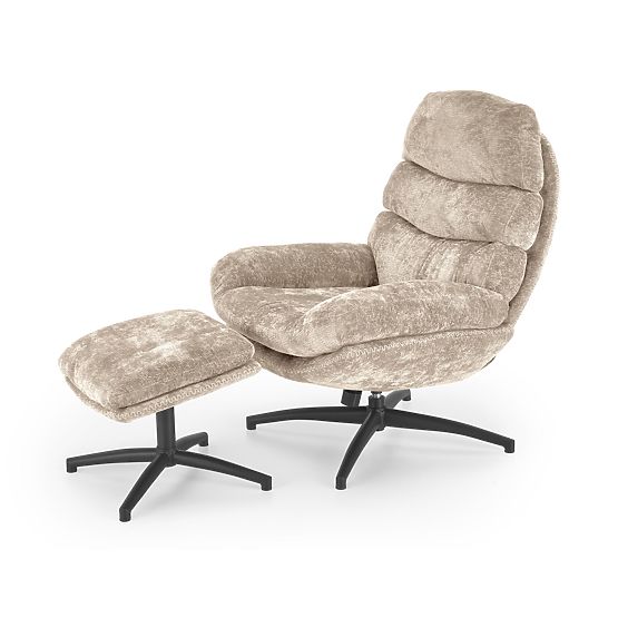 DARIO relax stolica s osloncem za noge i funkcijom ljuljanja, bež (1p=1ks)