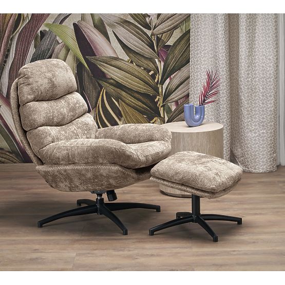 DARIO relax stolica s osloncem za noge i funkcijom ljuljanja, bež (1p=1ks)