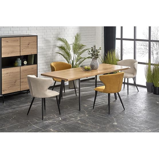 DICKSON 2 proširivi stol 150-210/90 cm, ploča - prirodna, noge - crne (2p=1ks)