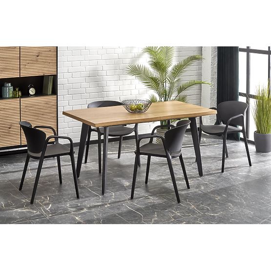 DICKSON 2 proširivi stol 150-210/90 cm, ploča - prirodna, noge - crne (2p=1ks)