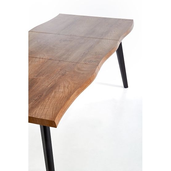 DICKSON sklopivi stol 120-180/80 cm, ploča - prirodna, noge - crne (2p=1ks)
