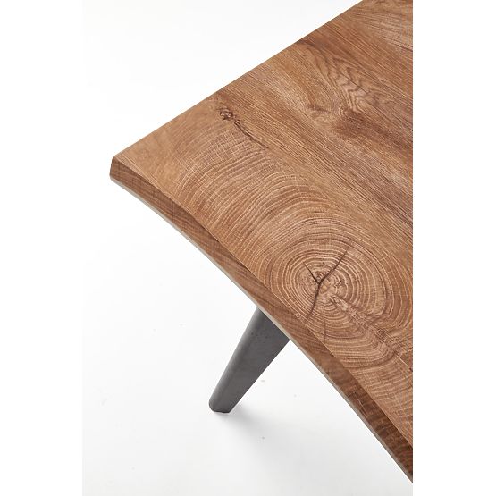 DICKSON sklopivi stol 120-180/80 cm, ploča - prirodna, noge - crne (2p=1ks)
