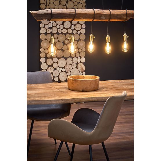 DICKSON sklopivi stol 120-180/80 cm, ploča - prirodna, noge - crne (2p=1ks)