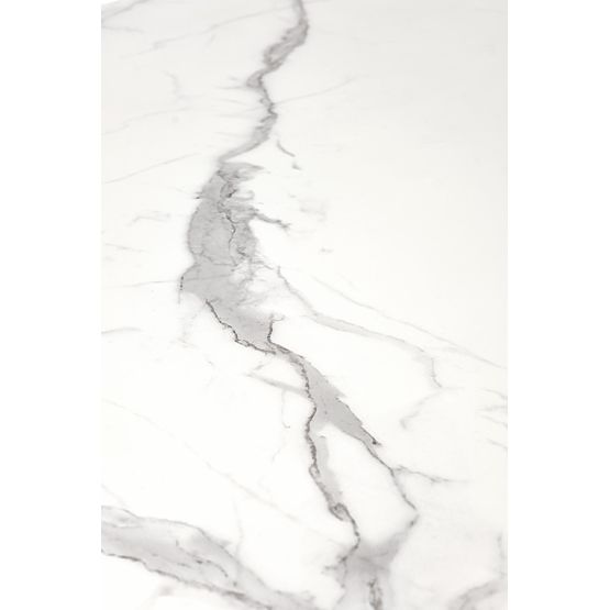 DIESEL proširivi stol ploča - bijeli mramor / tamno siva, noge - crne (2p=1ks)