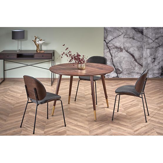 DOMENICO stol ploča - orah, noge - orah / zlatna (2p=1ks)