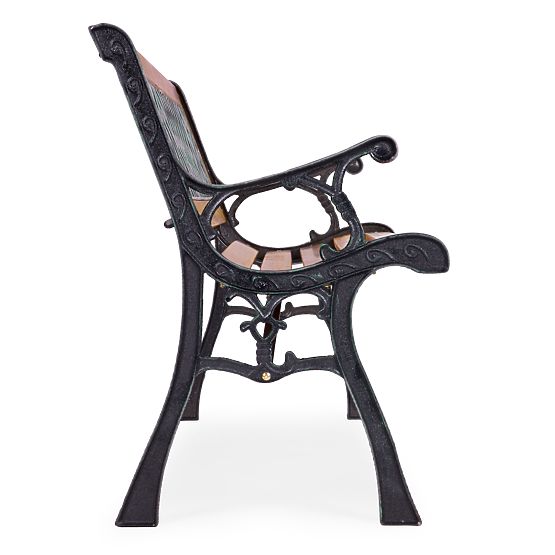 Drvena vrtna klupa 126x51 cm s rešetkastim naslonom i lijevanim nogama park MultiGarden