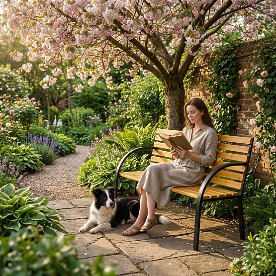 Drvena vrtna klupa s naslonom 122x57 cm park MultiGarden