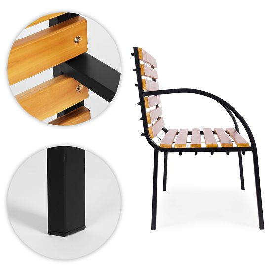 Drvena vrtna klupa s naslonom 122x57 cm park MultiGarden