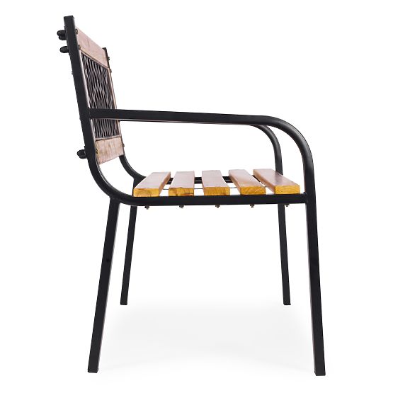 Drvena vrtna klupa s rešetkastim naslonom 118x52 cm park MultiGarden