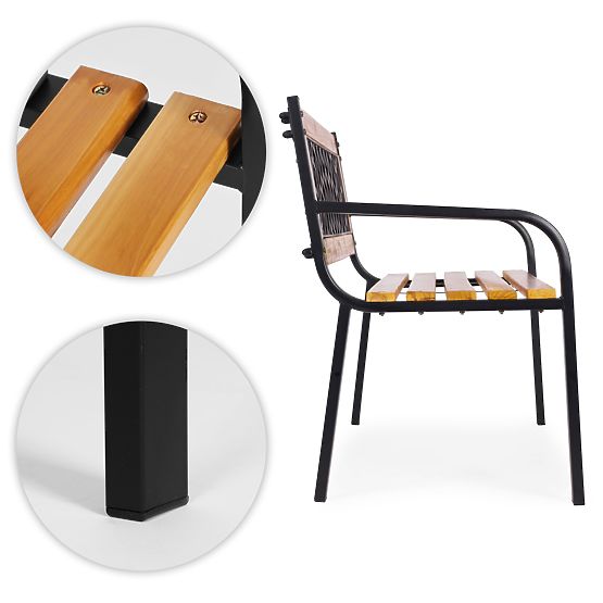 Drvena vrtna klupa s rešetkastim naslonom 118x52 cm park MultiGarden