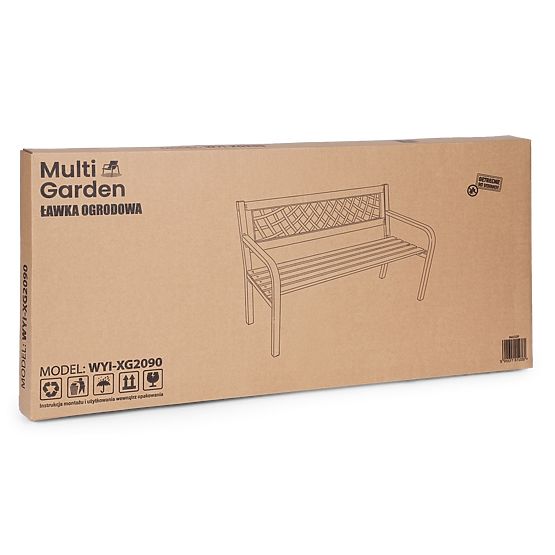 Drvena vrtna klupa s rešetkastim naslonom 118x52 cm park MultiGarden