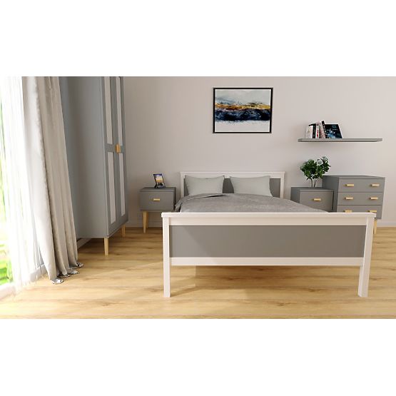 Drveni krevet Ikar 200 x 120 cm - sivo-bijeli