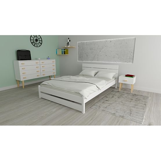 Drveni krevet Max 200 x 120 cm - bijeli