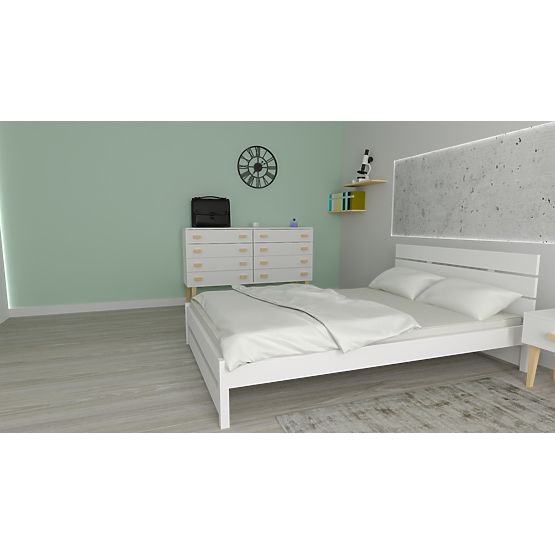 Drveni krevet Max 200 x 90 cm - bijeli