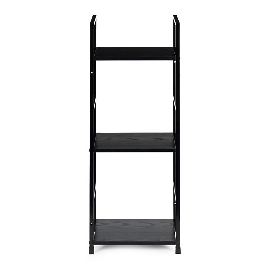 Drveni moderni regal s metalnim okvirom LOFT 3 police crni