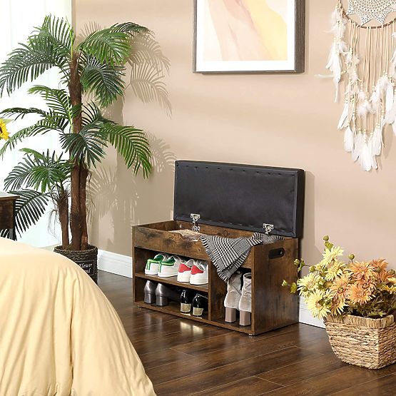 Drveni ormarić za cipele s klupom LOFT