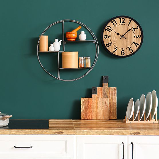 Drveni zidni satovi loft ABBAS 35 cm