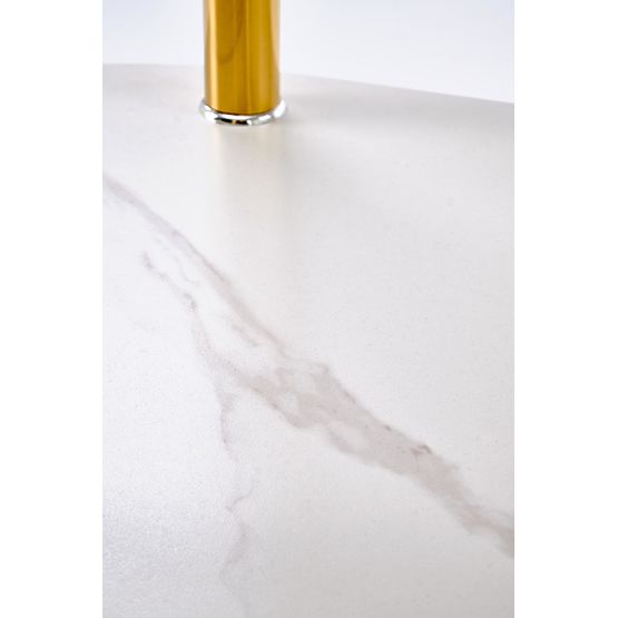 DUCAT konferencijski stolić, bijeli mramor / prozirni / zlatni (2p=1ks)