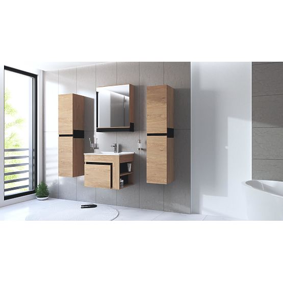 DUESA Zrcalni ormarić 60/1D zlatni hrast