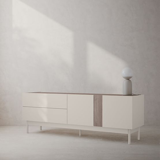 Dvokrilni TV ormarić s ladicama Berula, kašmir, Orah Villa