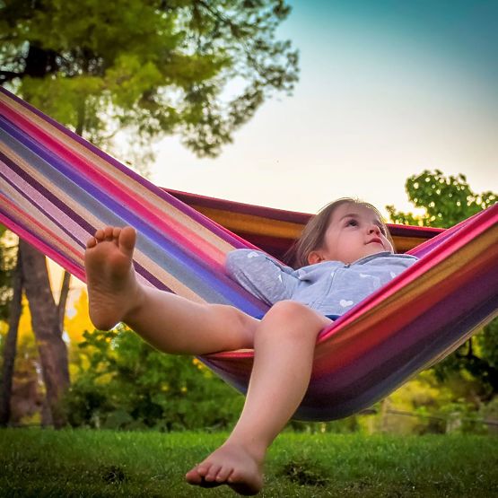 Dvostruka viseća mreža s prečkom 80cm 480145A YELLOW