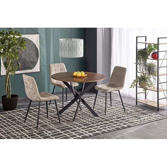 EDGAR stol, ploča - orah, noge - crne (2p=1ks)