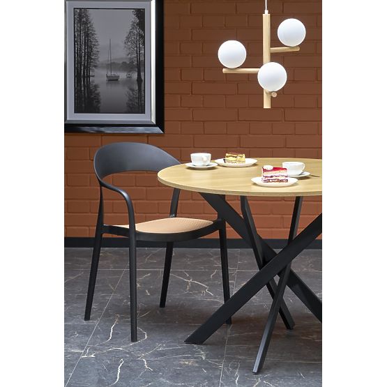 EDGAR stol, ploča - zlatni hrast, noge - crne (2p=1ks)