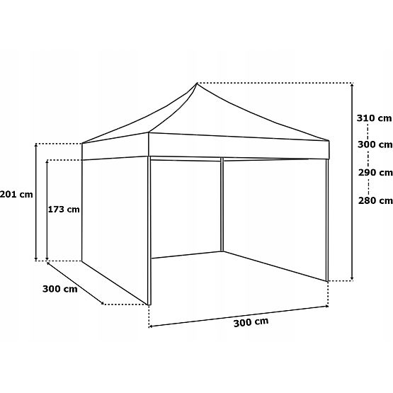 Ekspresni poslovni paviljon 3x3 m plavi