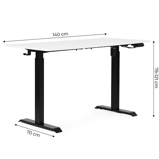 Električni podesivi stol 140x70 cm, podesiva visina 76-121 cm ModernHome