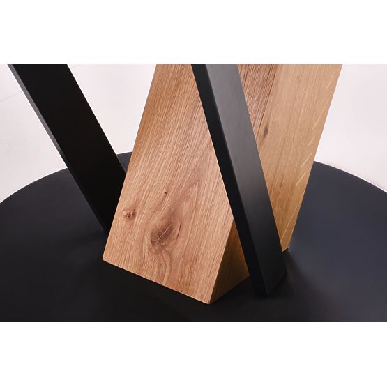 FANIS okrugli rasklopivi stol, prirodni / crni (3p=1ks)