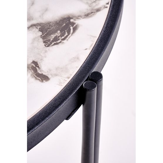 FATIMA set 2 klupa, bijeli mramor / crna (1p=1kom)