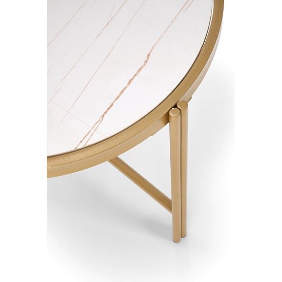 FATIMA set od 2 stolića, bijeli mramor / zlatna (1p=1kom)