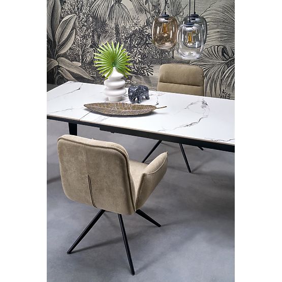 FELIX sklopivi stol, ploča - bijeli mramor, noge - crne (2p=1ks)