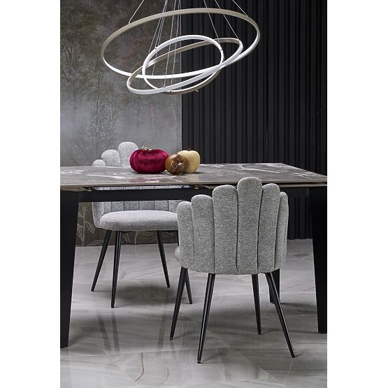 FELIX sklopivi stol, ploča - sivi mramor, noge - crne (2p=1ks)