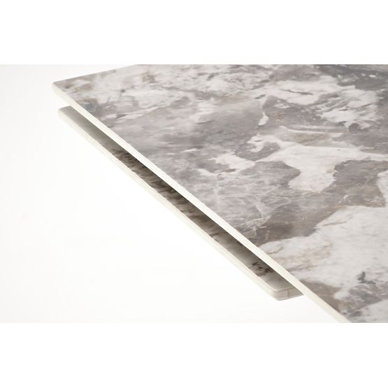 FERNANDO rasklopivi stol, ploča - bijeli mramor, noge - crne (3p=1ks)