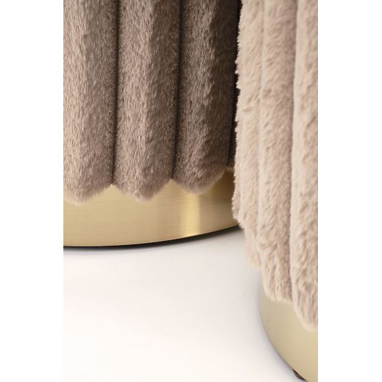 FIDO set od 2 pufa, cappuccino / zlatna (1p=1kpl)