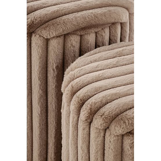 FIDO set od 2 pufa, cappuccino / zlatna (1p=1kpl)