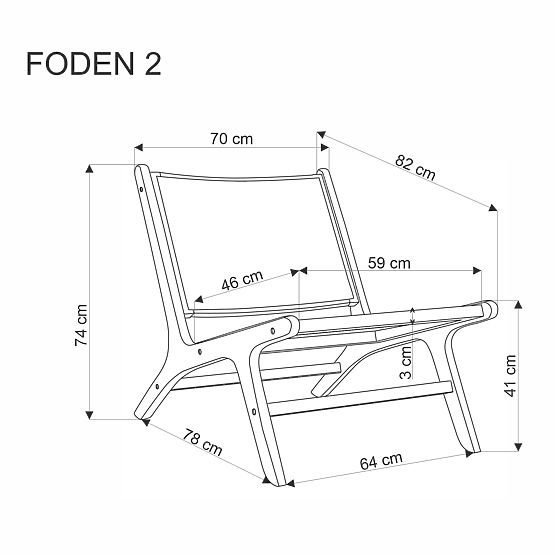 FODEN 2 relaksacijska fotelja, prirodna (1p=1ks)