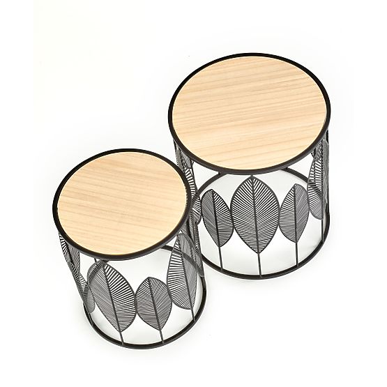 FOLLA set od 2 klupa crna / prirodna (1p=1ks)