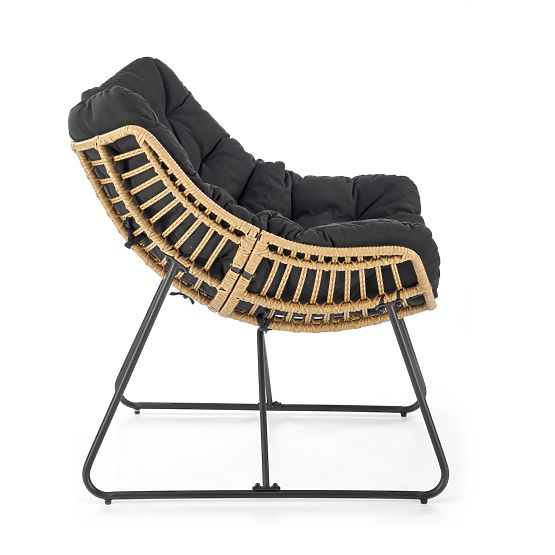 Fotelja WHISPER - crna / natural