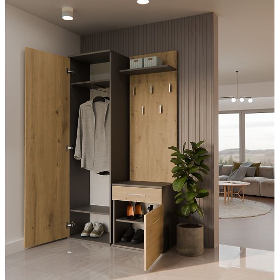 Garderobni ormar DUO ANTRACIT ARTISAN